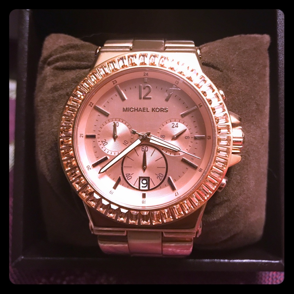 New Michael Kors Rose Gold crystal watch